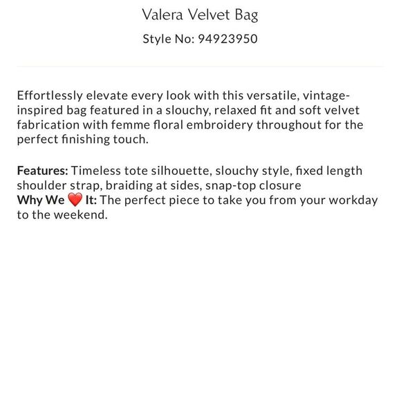 Free People Valera Embroidered Velvet Bag in Navy Blue NWOT - Picture 4 of 5